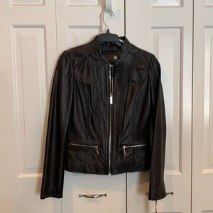 BNWT Michael Michael Kors XS leather jacket silver hardware